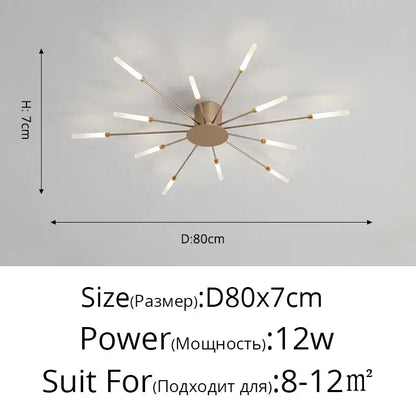 Modern gold nordic led ceiling light for living room