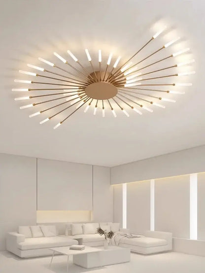 Modern gold nordic led ceiling light for living room