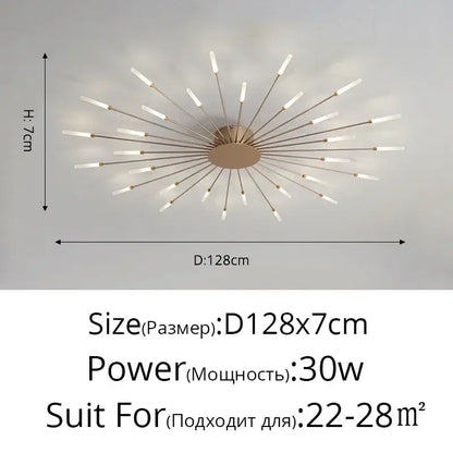 Modern gold nordic led ceiling light for living room