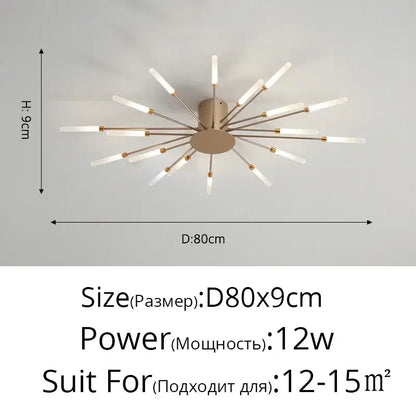 Modern gold nordic led ceiling light for living room