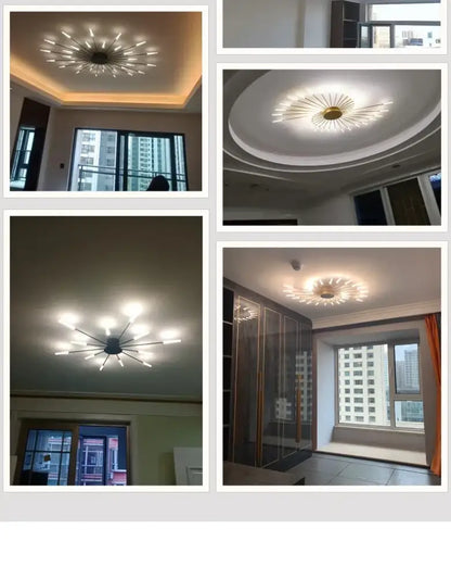 Modern gold nordic led ceiling light for living room