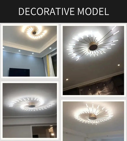 Modern gold nordic led ceiling light for living room