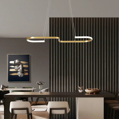 Modern gold interlocking ring pendant light dining room ceiling lamp