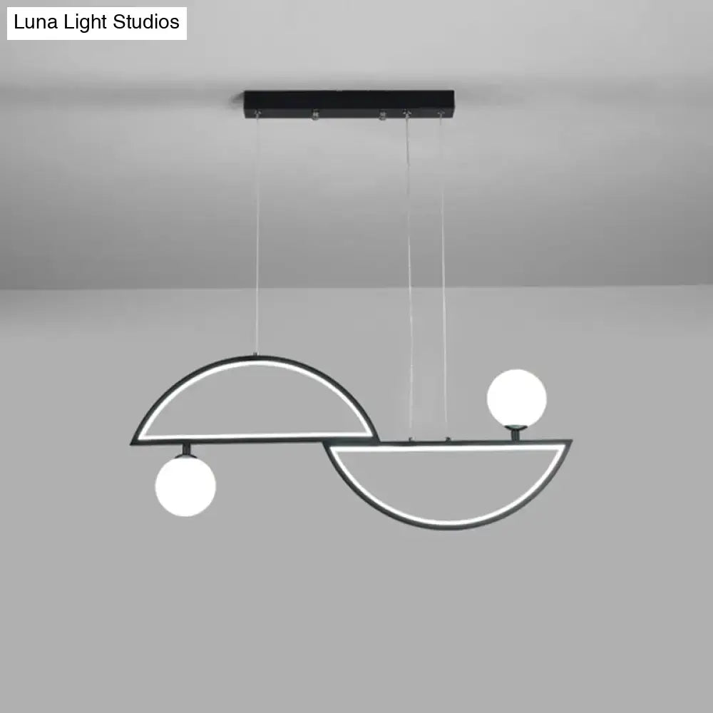 Modern gold semi-circle island light fixture dining room led globe
