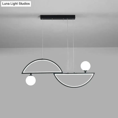Modern gold semi-circle island light fixture dining room led globe