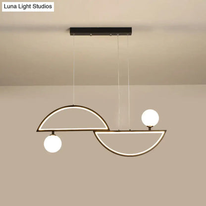 Modern gold semi-circle island light fixture dining room led globe