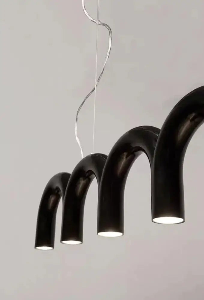 Modern black u-shaped chandelier for bedroom and kitchen