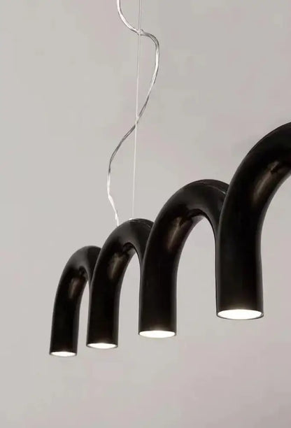 Modern black u-shaped chandelier for bedroom and kitchen