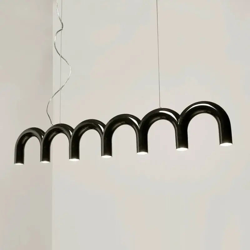 Modern black u-shaped chandelier for bedroom and kitchen