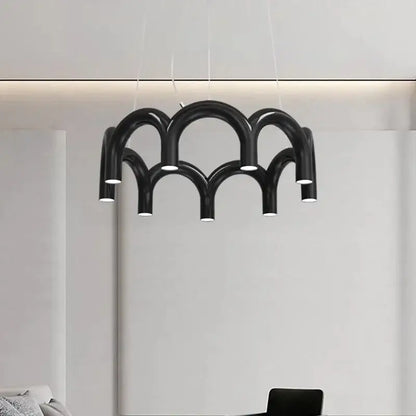 Modern black u-shaped chandelier for bedroom and kitchen