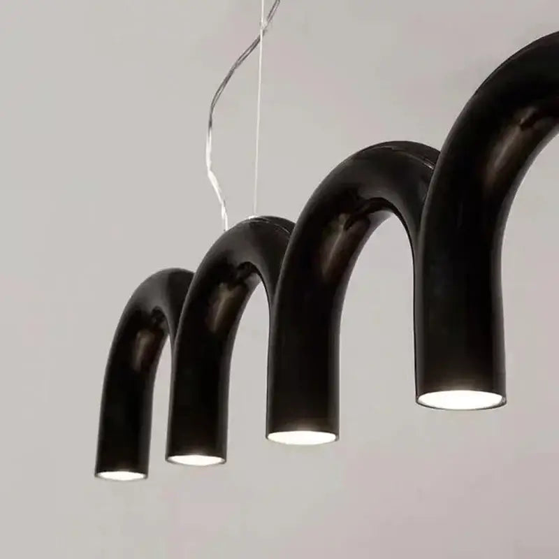 Modern black u-shaped chandelier for bedroom and kitchen