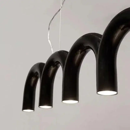 Modern black u-shaped chandelier for bedroom and kitchen