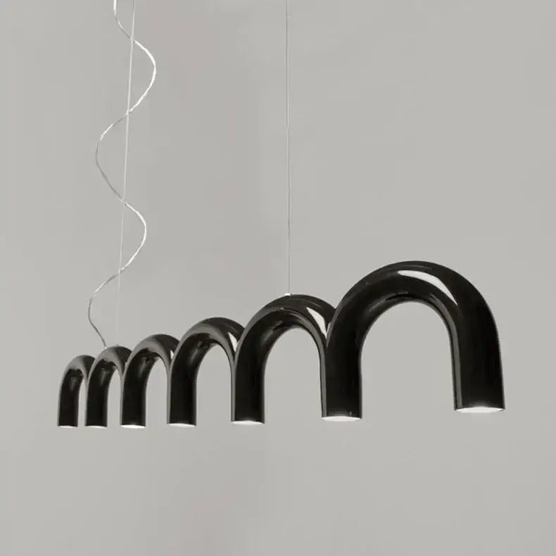 Modern black u-shaped chandelier for bedroom and kitchen