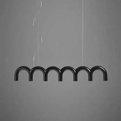 Modern black u-shaped chandelier for bedroom and kitchen