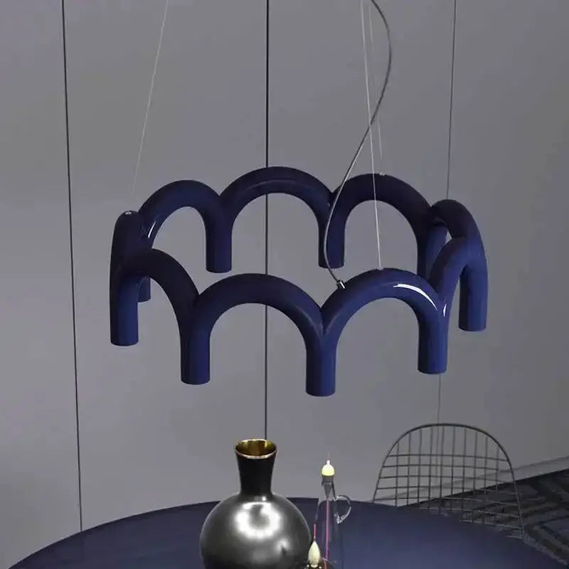 Modern black u-shaped chandelier for bedroom and kitchen
