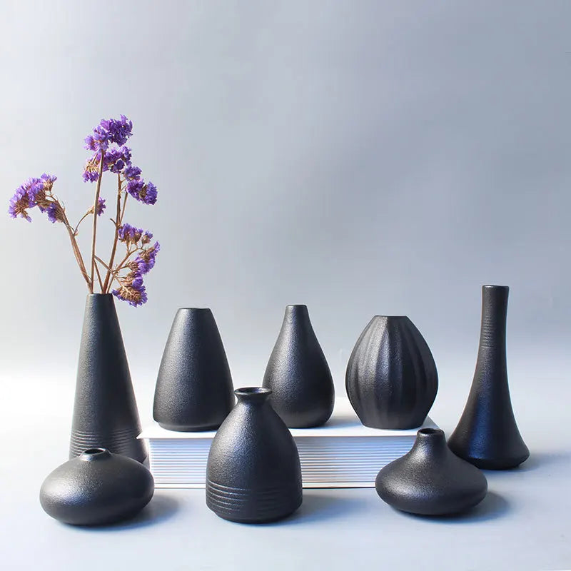 DecorBites™ Small Ceramic Vase - Elegant Japanese Home Decor
