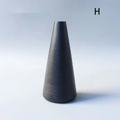 Matte black ceramic small vase elegant japanese living room decor