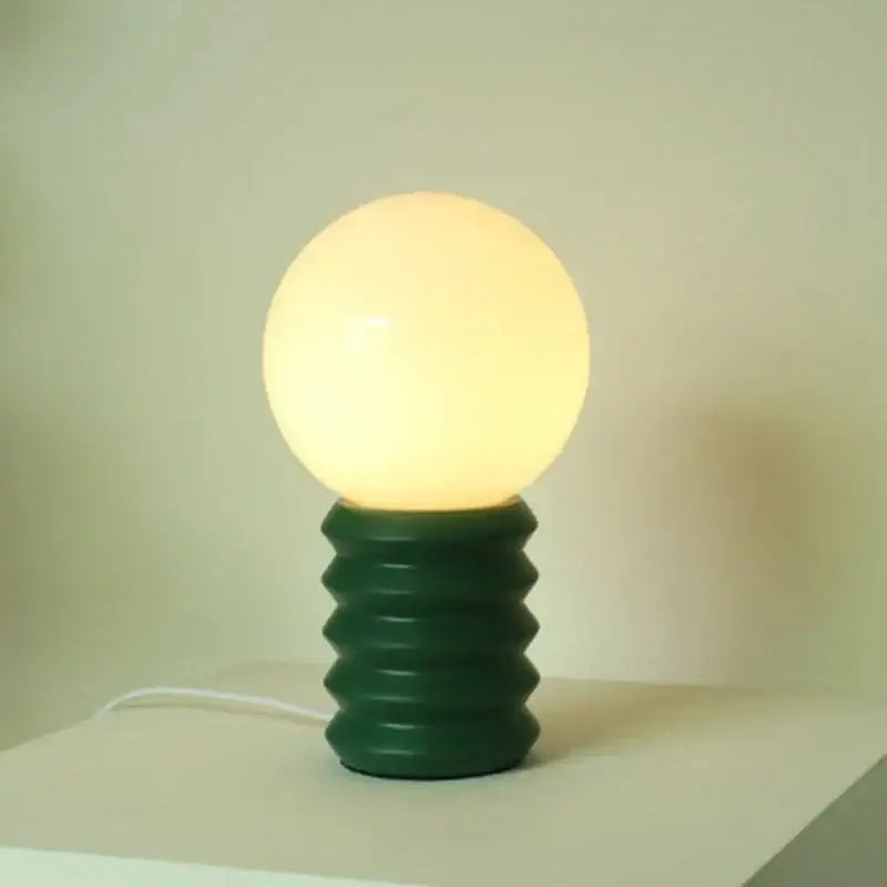 Bauhaus orange & white ceramic small table lamp bedroom