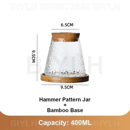 Small transparent glass vase with bamboo base for living room decor