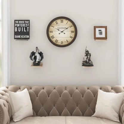 Dark wood small floating shelves 4-pack living room wall decor
