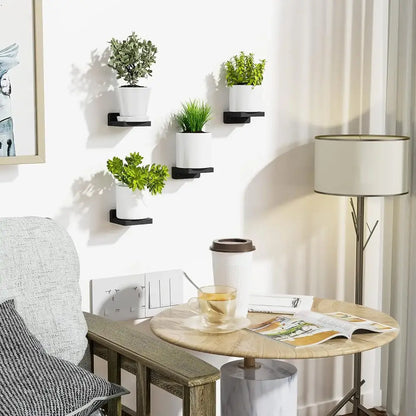 Dark wood small floating shelves 4-pack living room wall decor