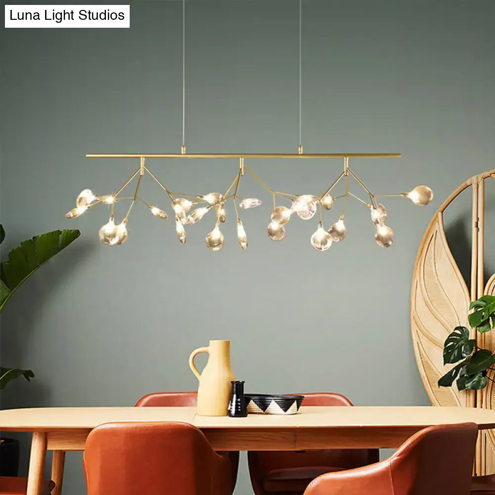 Modern smoke grey glass firefly chandelier dining room light