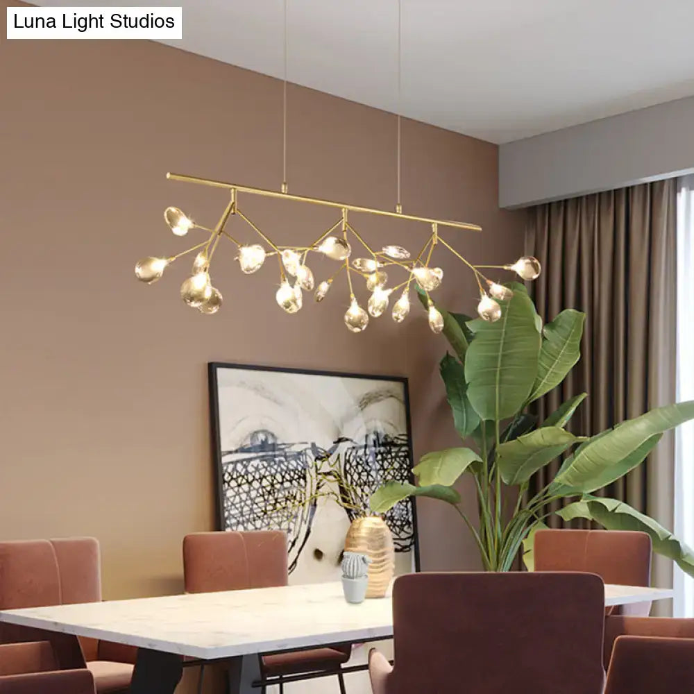 Modern smoke grey glass firefly chandelier dining room light