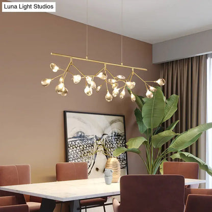 Modern smoke grey glass firefly chandelier dining room light
