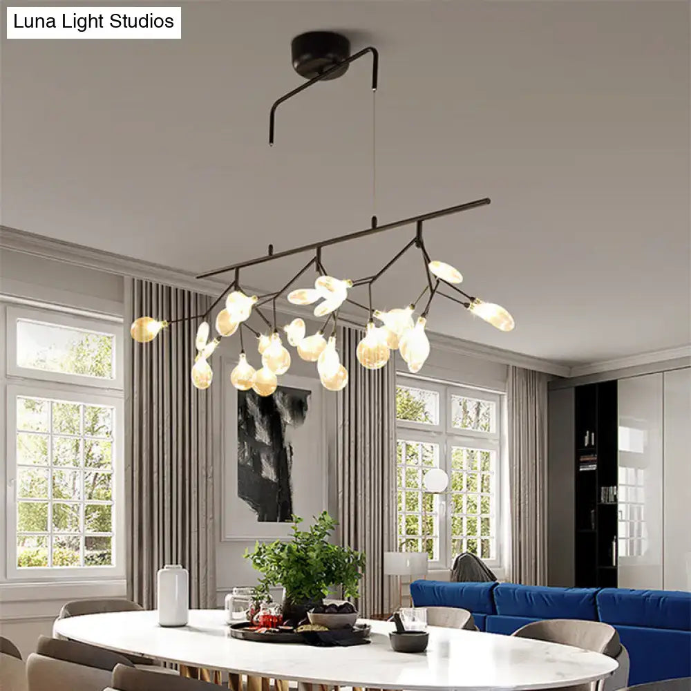 Modern smoke grey glass firefly chandelier dining room light