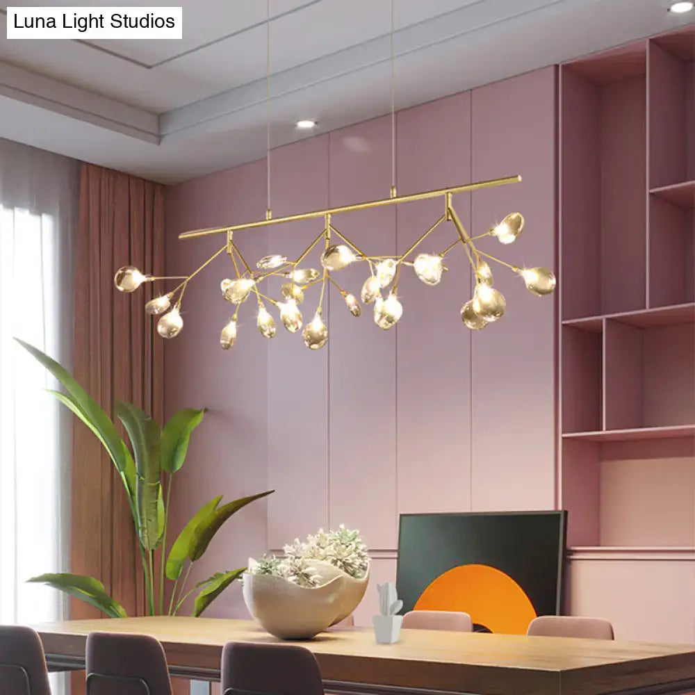Modern smoke grey glass firefly chandelier dining room light