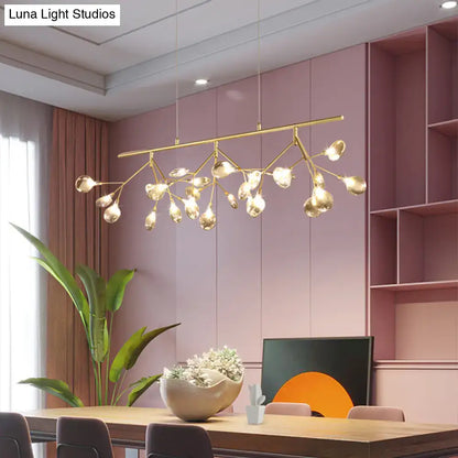 Modern smoke grey glass firefly chandelier dining room light