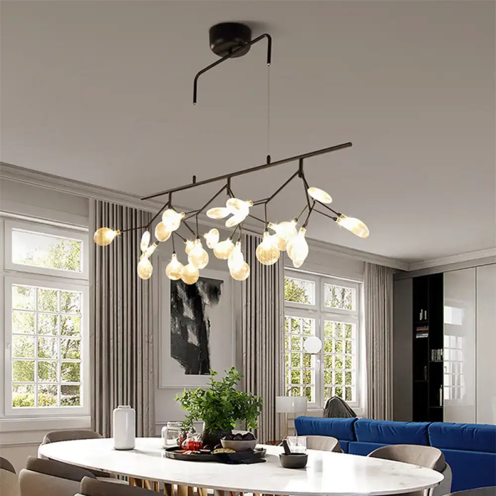 Modern smoke grey glass firefly chandelier dining room light