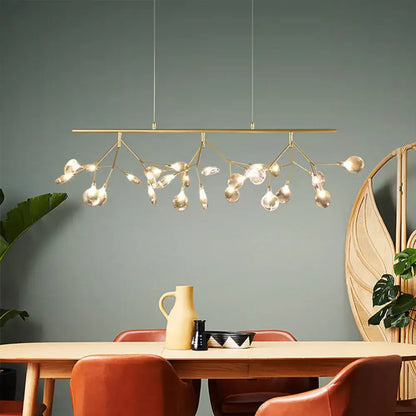 Modern smoke grey glass firefly chandelier dining room light