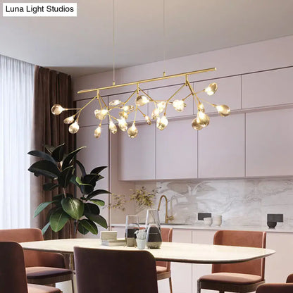 Modern smoke grey glass firefly chandelier dining room light