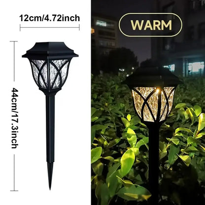 Black lattice solar lawn lights – garden path lighting