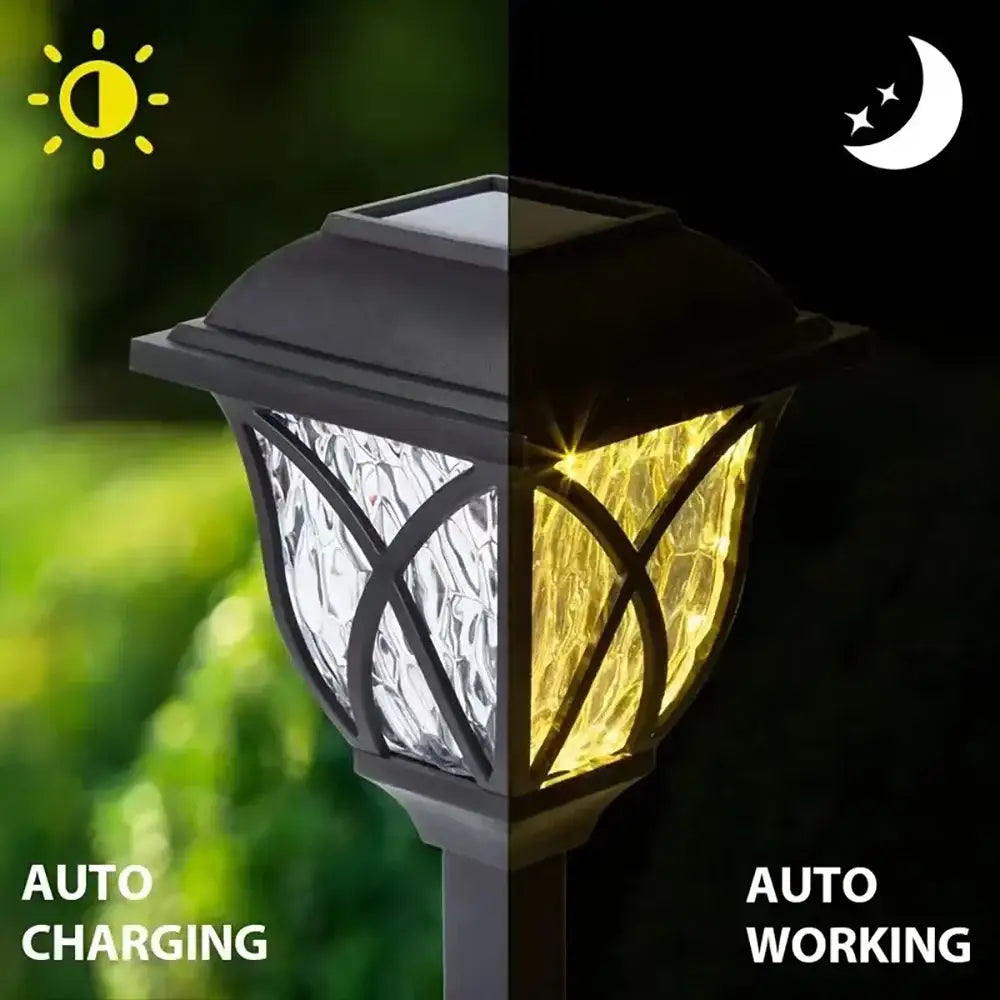 Black lattice solar lawn lights – garden path lighting