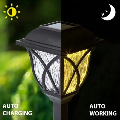Black lattice solar lawn lights – garden path lighting
