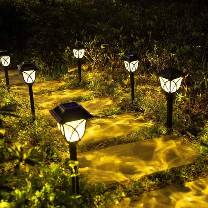 Black lattice solar lawn lights – garden path lighting
