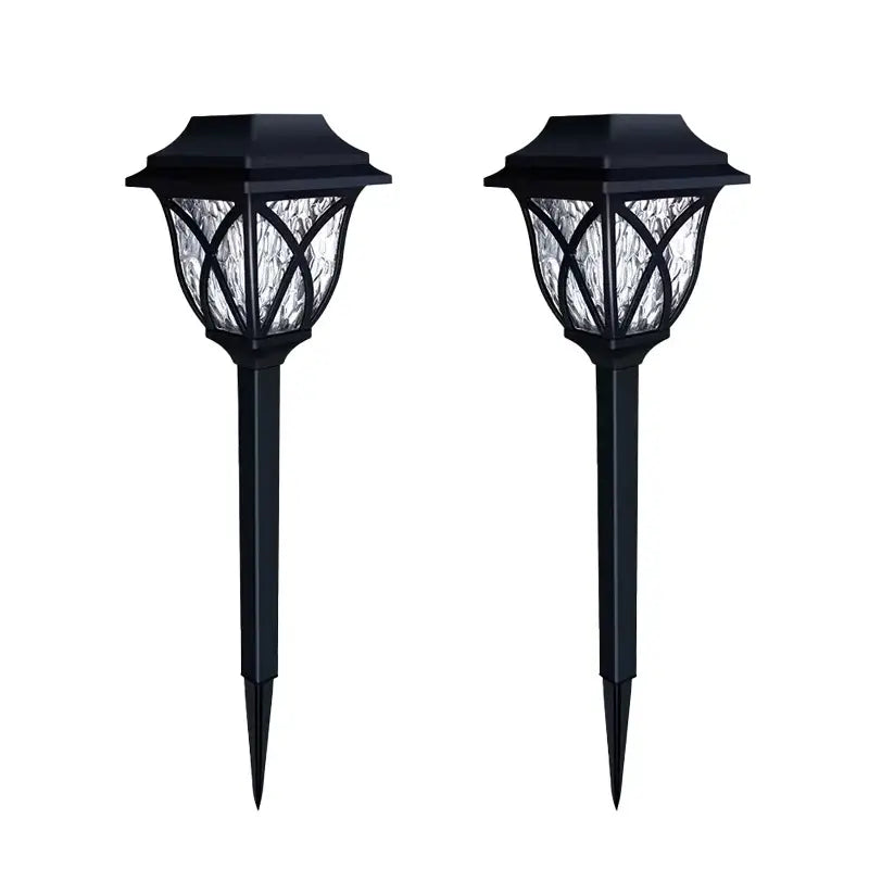 Black lattice solar lawn lights – garden path lighting