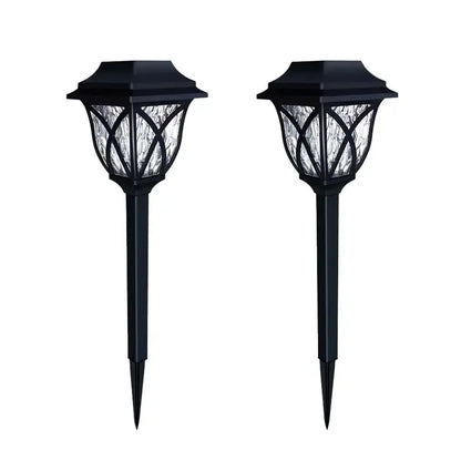 Black lattice solar lawn lights – garden path lighting