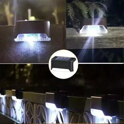 Modern black solar led outdoor stair lights with sun sensor