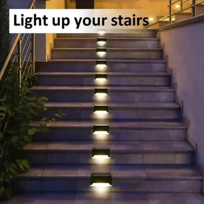 Modern black solar led outdoor stair lights with sun sensor