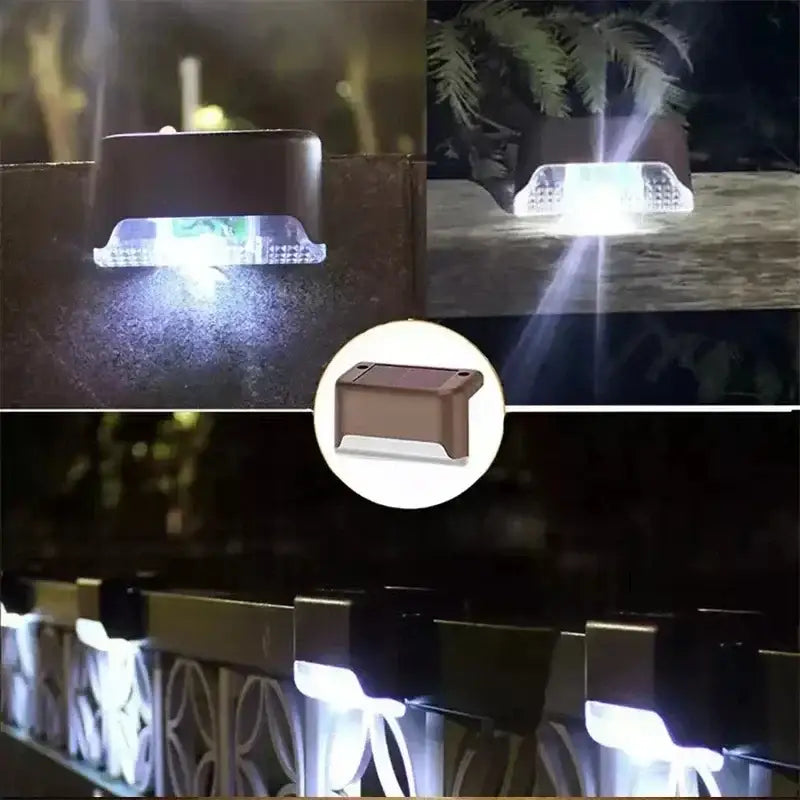 Modern black solar led outdoor stair lights with sun sensor