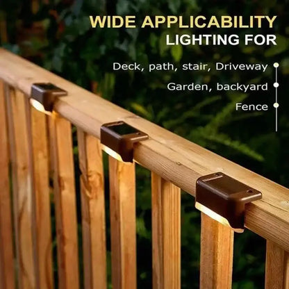 Modern black solar led outdoor stair lights with sun sensor