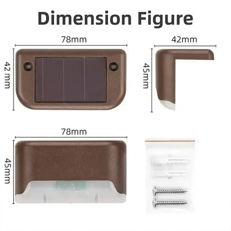 Modern black solar led outdoor stair lights with sun sensor