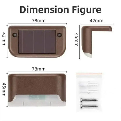 Modern black solar led outdoor stair lights with sun sensor