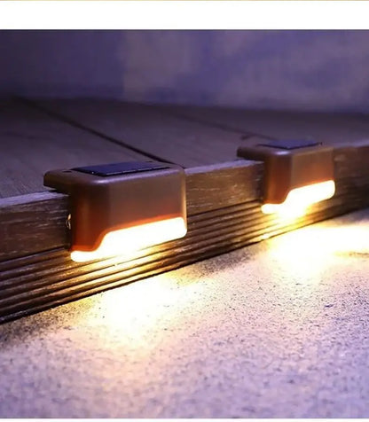 Modern black solar led outdoor stair lights with sun sensor