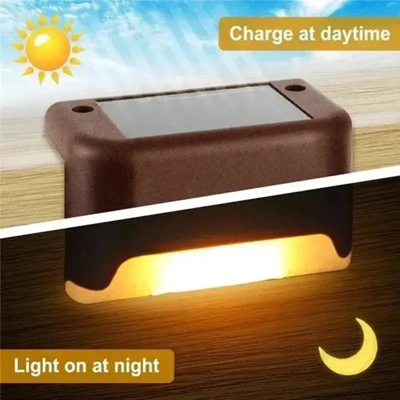 Modern black solar led outdoor stair lights with sun sensor