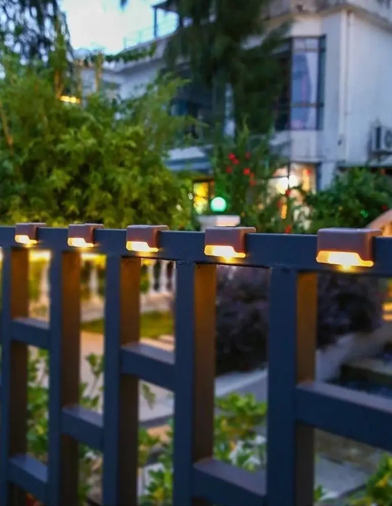 Modern black solar led outdoor stair lights with sun sensor