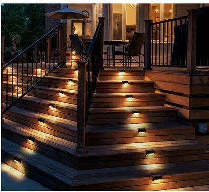 Modern black solar led outdoor stair lights with sun sensor